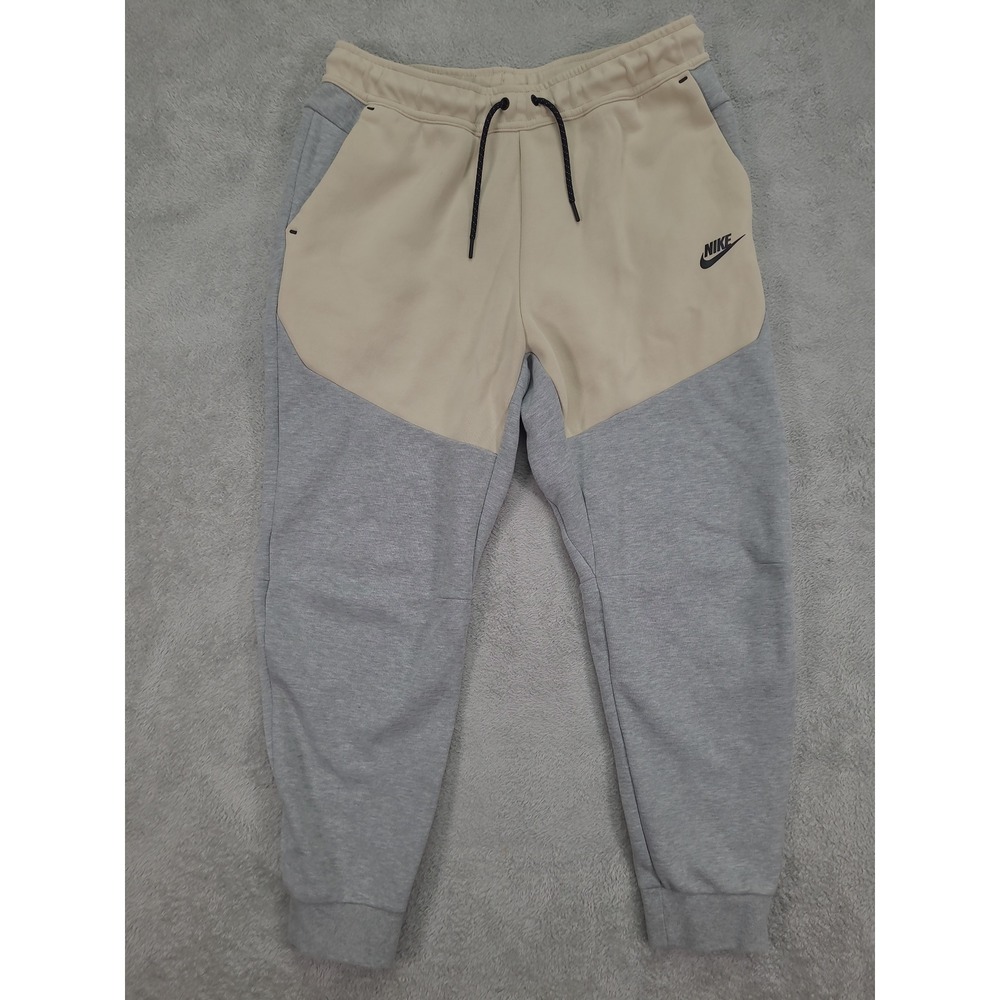 Nike Tech Fleece Joggers Mens Large Grey Tan Colorblock Sweatpants CU4495-064